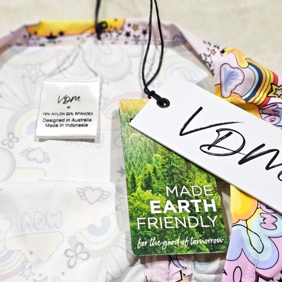VDM The Label ✦ “Natalie” Fairyfloss Cover Up ✦ Rainbow Doodle Print Cinch Tie M - Picture 7 of 16
